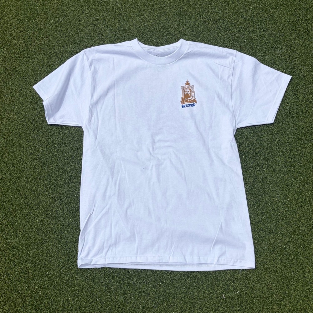 Brixton Mens Pegasus Graphic T-Shirt White Short Sleeve Crew Neck Large Logo